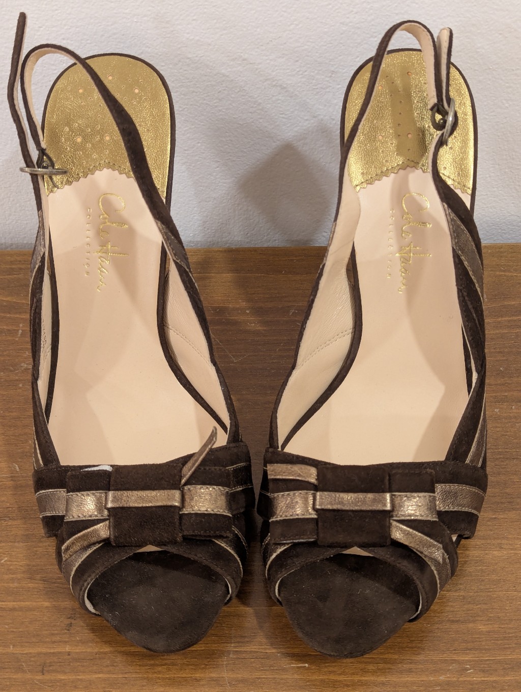 Cole Haan Brown Suede Tivona Air Sling High Heels (9b)